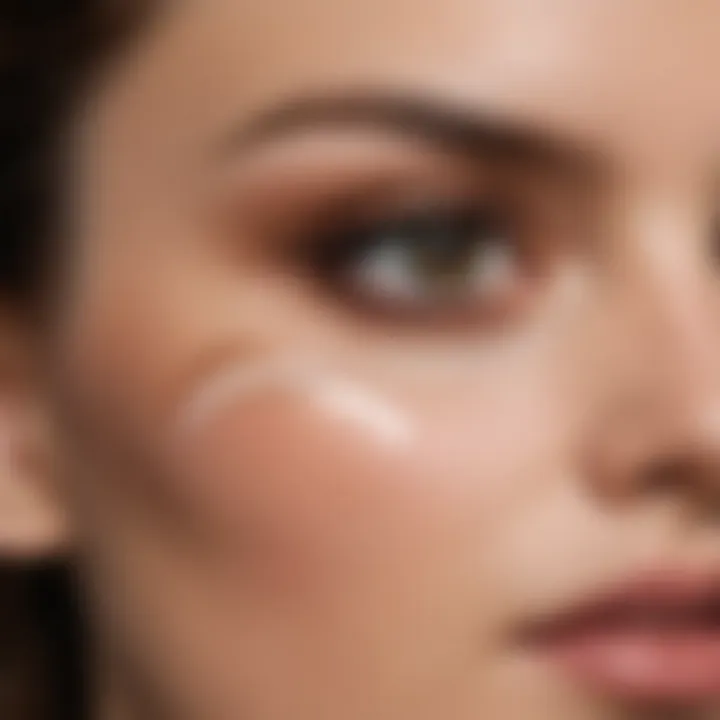 Application of concealer under the eyes