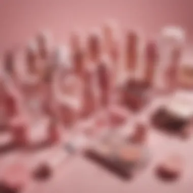 Close-up of makeup products from Ariana Grande's collection