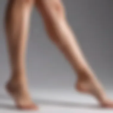 Close-up on smooth, healthy skin on legs