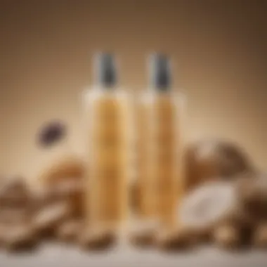 Close-up of hair care products for blonde hair