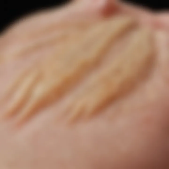 Close-up of the shampoo texture on palm