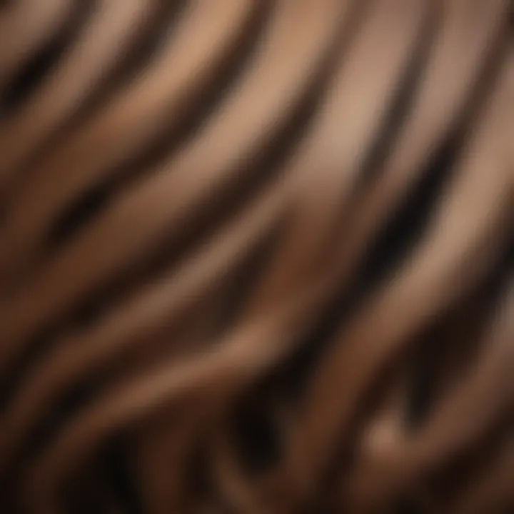 Close-up of hair strands after dye application