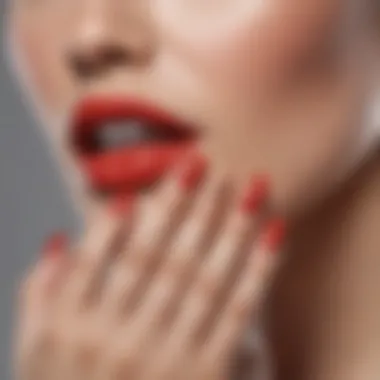 A close-up view of nails painted in complementary colors for various skin tones.