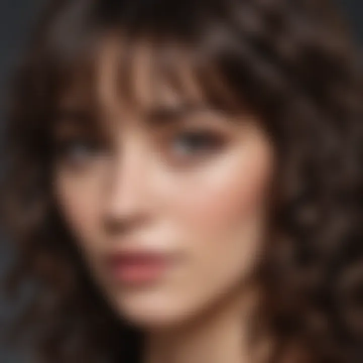 Close-up of textured wavy bangs