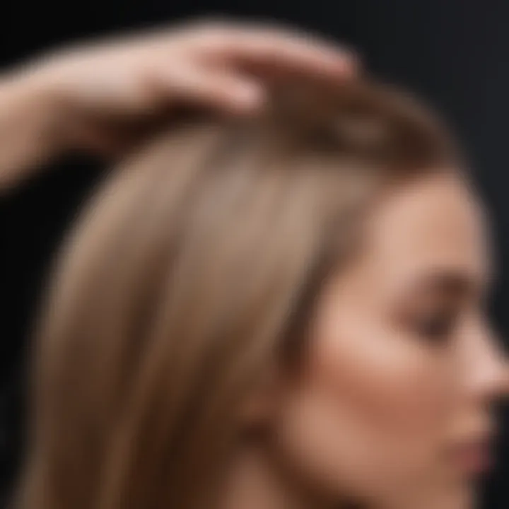 Close-up of hair being treated with a keratin product