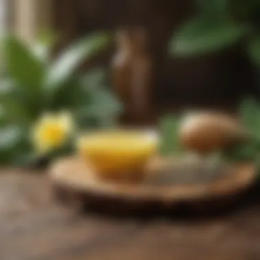Natural Ingredients for Keratin Natural keratin ingredients arranged on a wooden surface