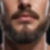 A close-up of facial hair on skin