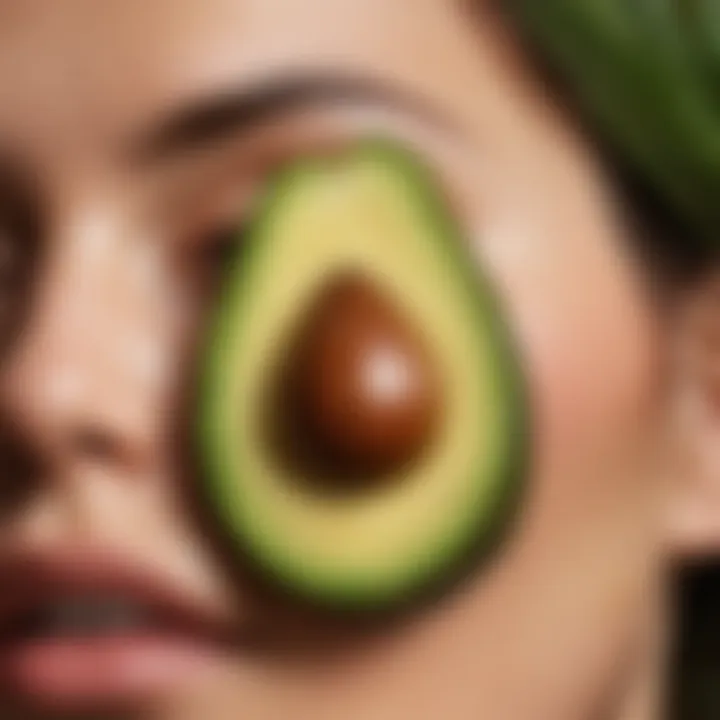 A close-up of a creamy avocado rich in healthy fats and nutrients for skin health