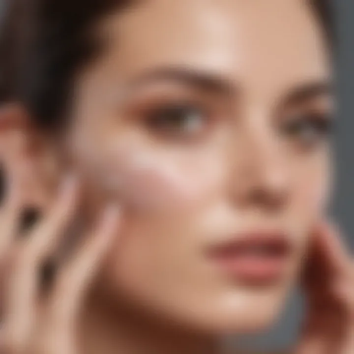 A close-up of a person applying moisturizer to the skin