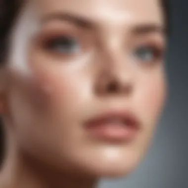 Hydrating Effect of Hyaluronic Acid Illustration depicting the hydrating effect of hyaluronic acid on oily skin.