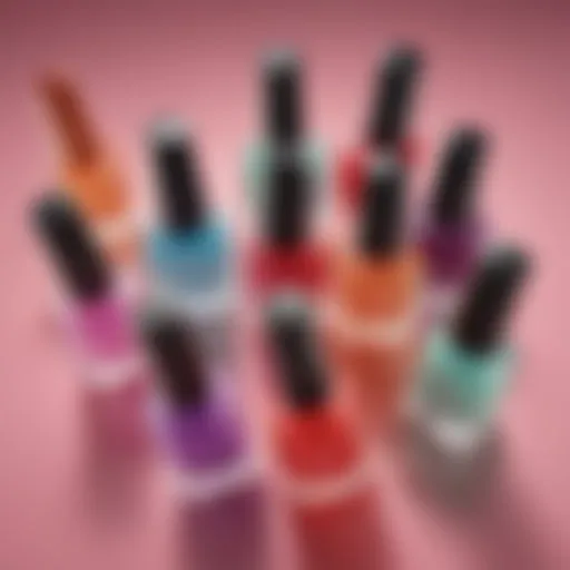 A collection of vibrant gel nail polish bottles showcasing diverse colors