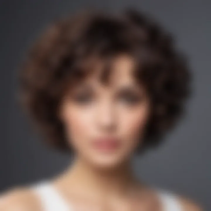 Curly short hairstyle emphasizing bounce