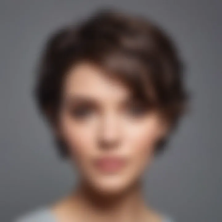 Textured short hairstyle for managing volume