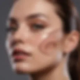 Aesthetic skin treatment showcasing various cutting techniques