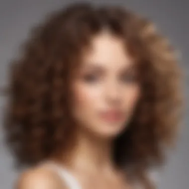 A close-up of healthy, shiny curly hair after a keratin treatment.