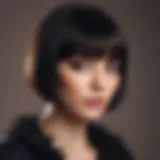 A stylish bob hairstyle showcasing blunt bangs