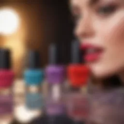 Colorful nail polish collection