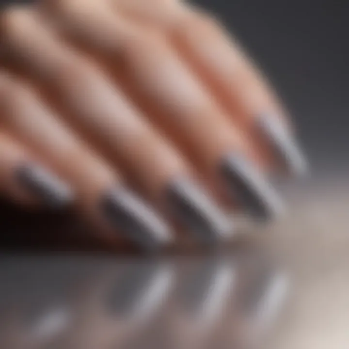 Different nail shapes displayed in an artistic layout.