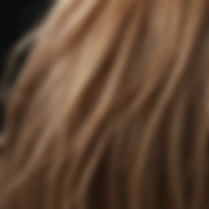 A close-up of hair strands reflecting light, emphasizing the glossy finish.
