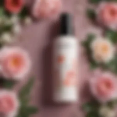 A bottle of hair lightening spray with a floral background