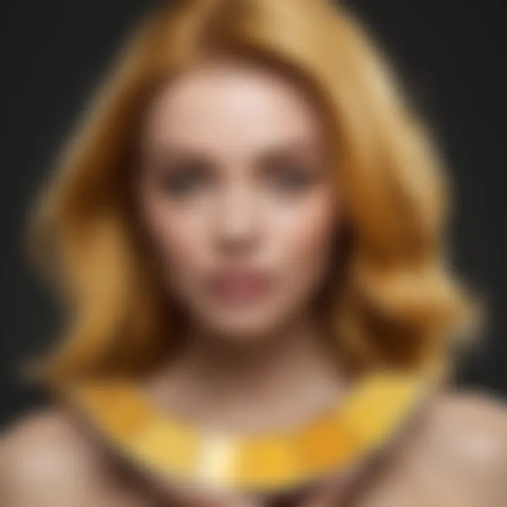 A color wheel indicating various shades of yellow for hair.