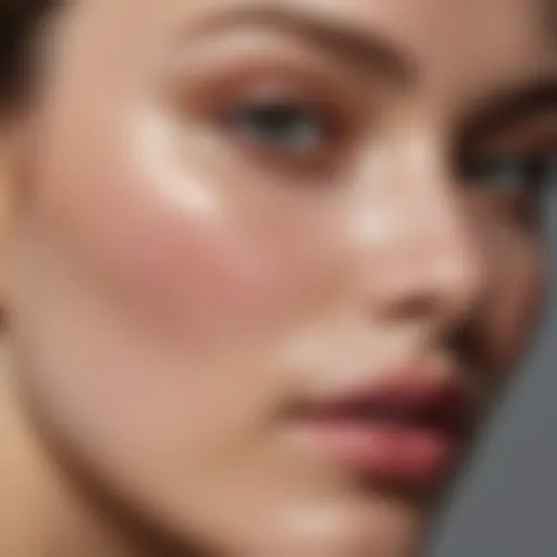 Close-up view of skin imperfections