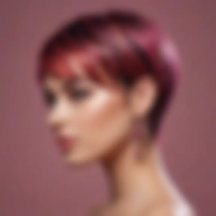 Trendy short hairstyle featuring vibrant hair decorations