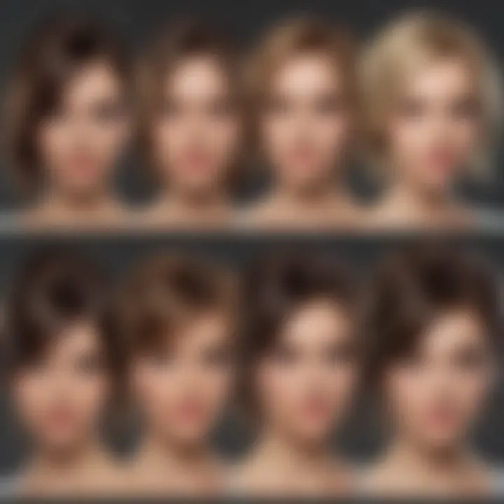 A variety of layered hairstyles suited for different face shapes